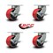 Service Caster 6 Inch Heavy Duty Red Poly on Cast Iron Swivel Caster Set with Brakes, 4PK SCC-KP92S630-PUR-RS-SLB-4 - alternate 3